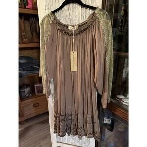 NEW URBAN MANGOZ women's babydoll dress in mocha